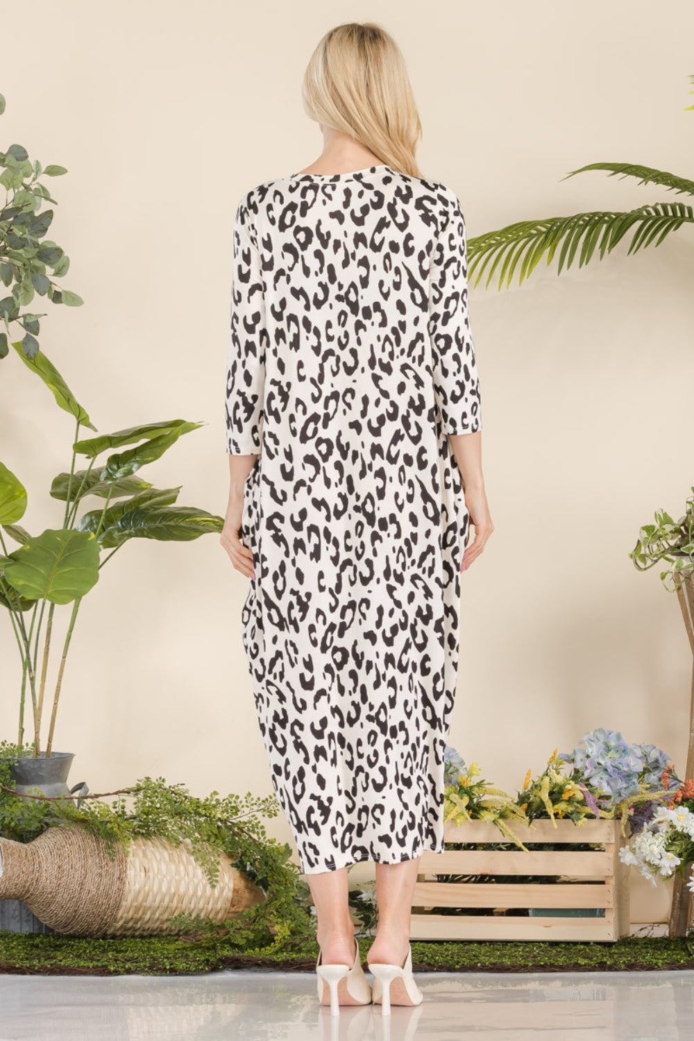 Celeste Full Size Leopard Contrast Dress with Pockets - UrbanEthereal