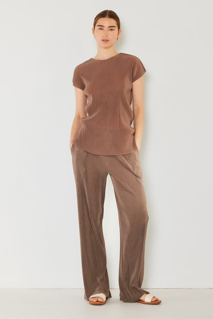 Marina West Swim Rib Pleated Elastic-Waist Wide Leg Pants - UrbanEthereal