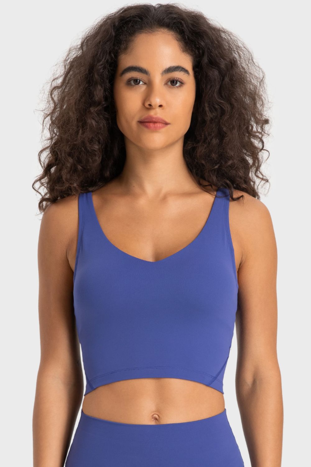 Deep V-Neck Crop Sports Bra - UrbanEthereal