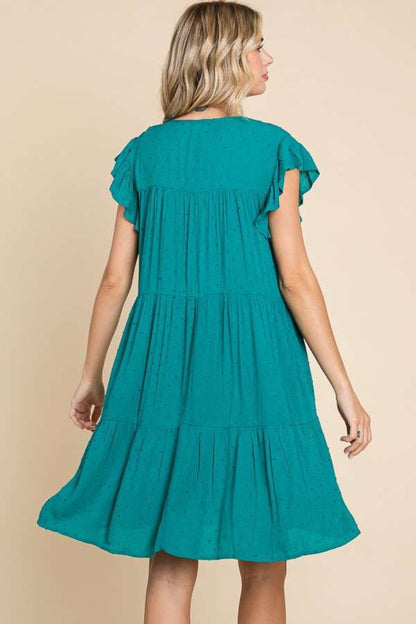 Culture Code Ruffle Cap Sleeve Tiered Dress - UrbanEthereal