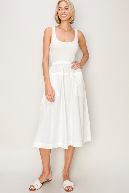 HYFVE Mixed Media Midi Tank Dress - UrbanEthereal