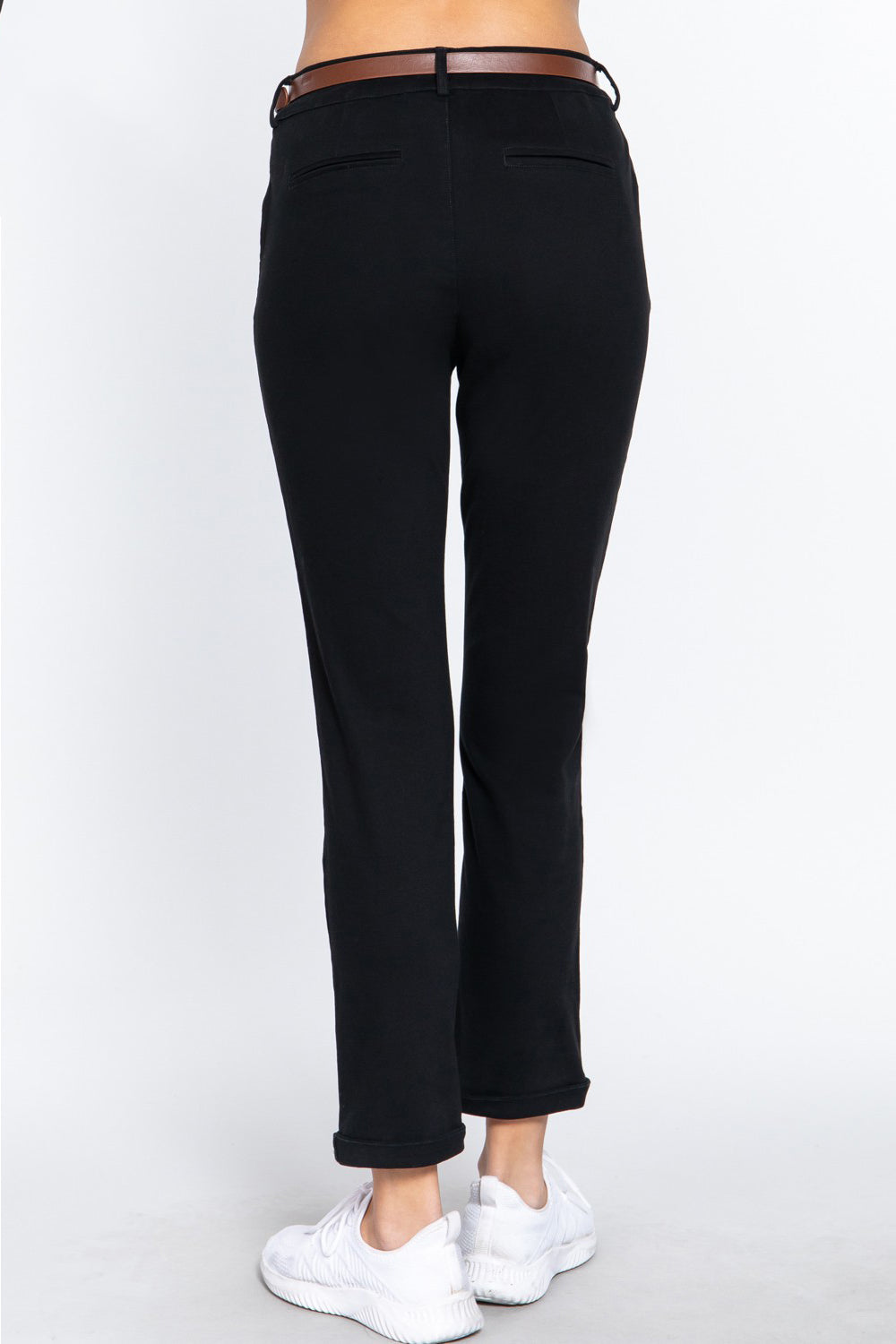 ACTIVE BASIC Cotton-Span Twill Straight Pants - UrbanEthereal