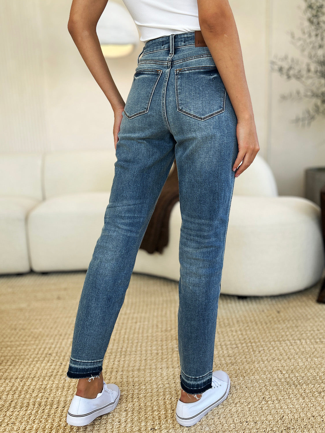 Judy Blue Full Size Mid Rise Rigid Magic Release Hem Jeans - UrbanEthereal