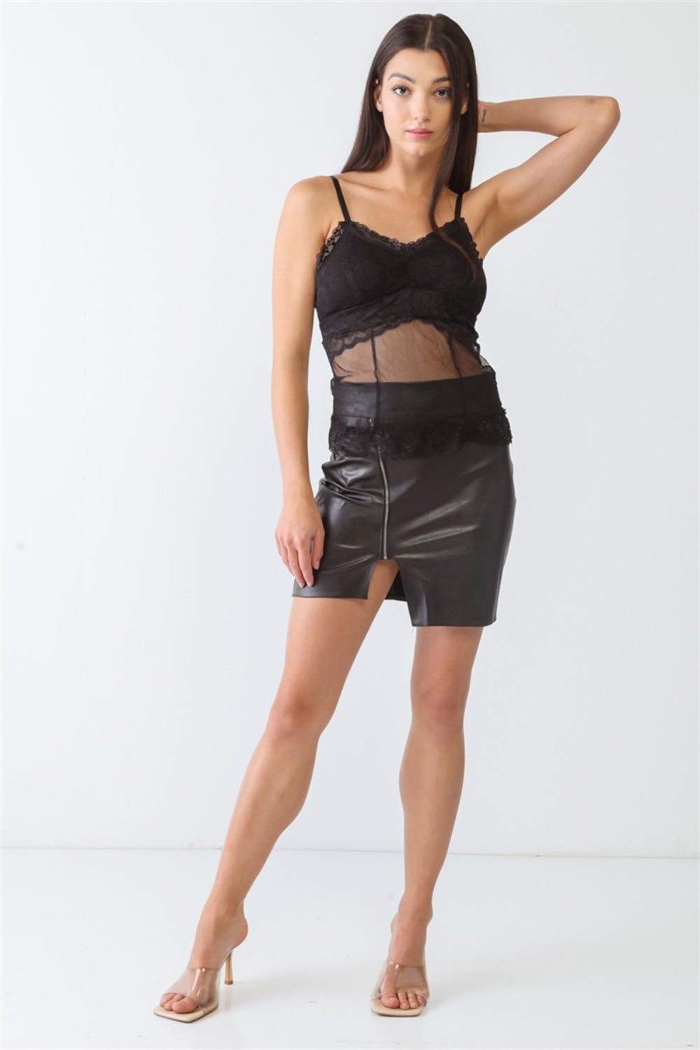 FASHION4YOU Sheer Mesh Lace Push-Up Bustier - UrbanEthereal
