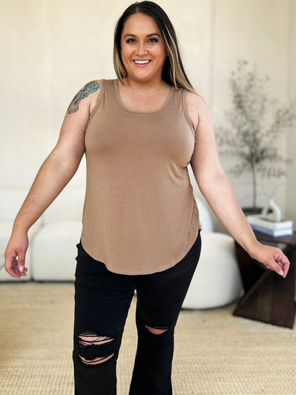 Basic Bae Full Size Round Neck Curved Hem Tank - UrbanEthereal