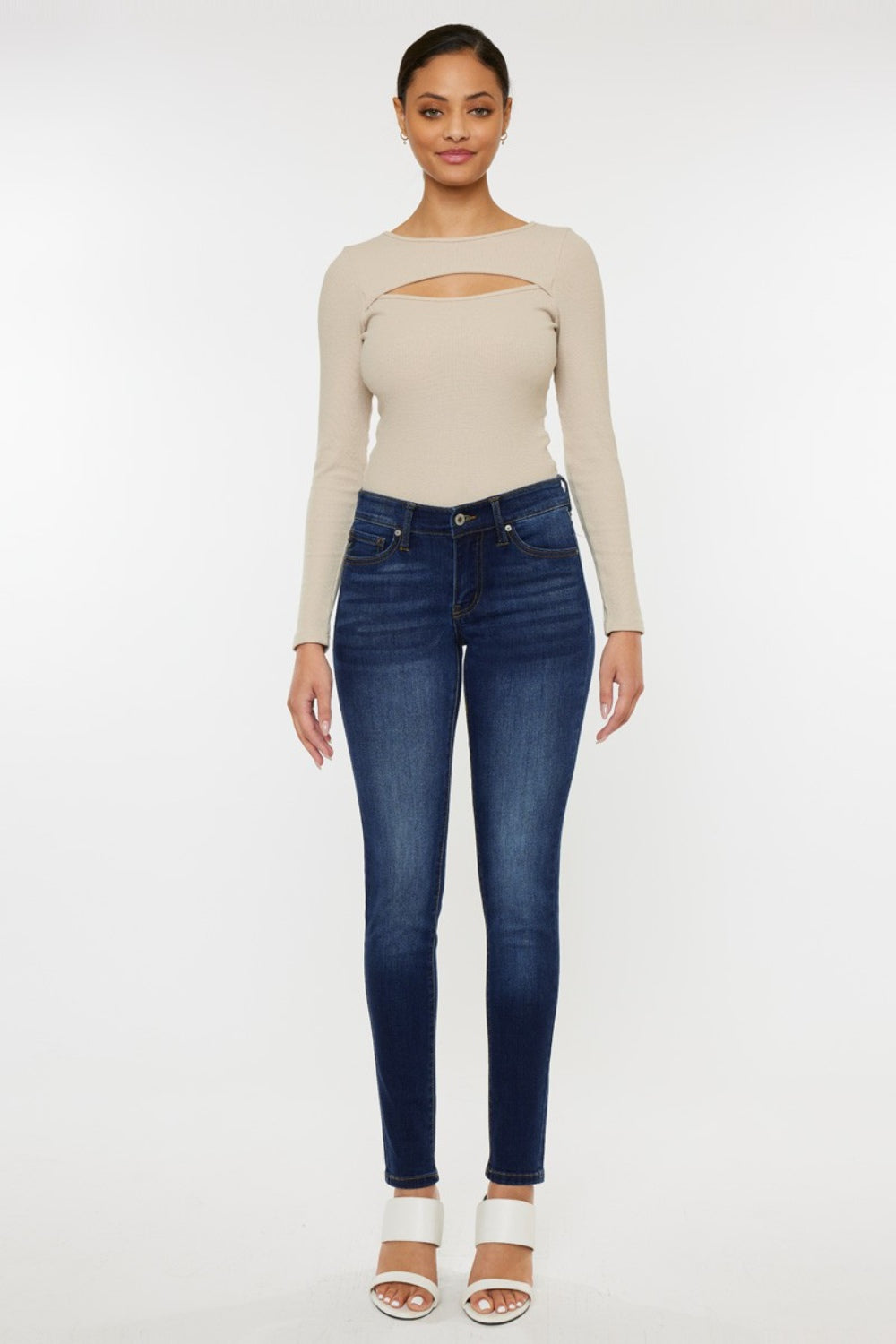 Kancan Mid Rise Gradient Skinny Jeans - UrbanEthereal
