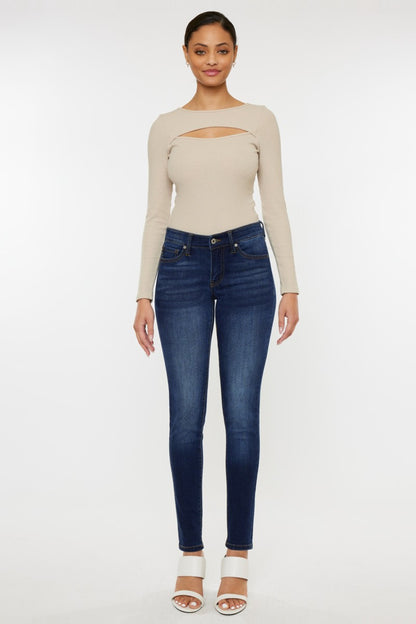 Kancan Mid Rise Gradient Skinny Jeans - UrbanEthereal