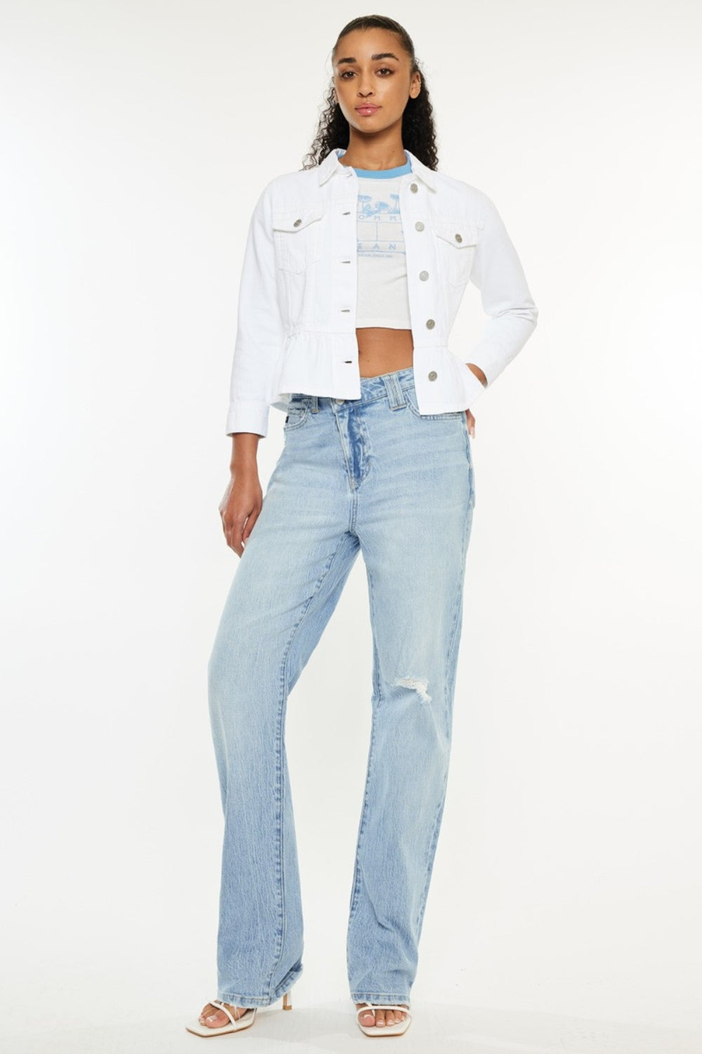 Kancan Distressed High Waist Straight Jeans - UrbanEthereal