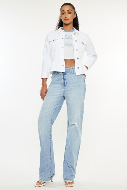 Kancan Distressed High Waist Straight Jeans - UrbanEthereal
