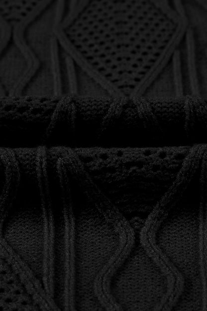 Plus Size Cable-Knit Button Up Sweater - UrbanEthereal