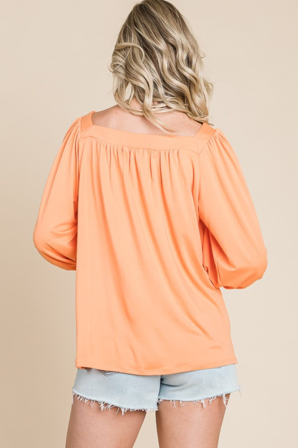 Culture Code Square Neck Puff Sleeve Top - UrbanEthereal