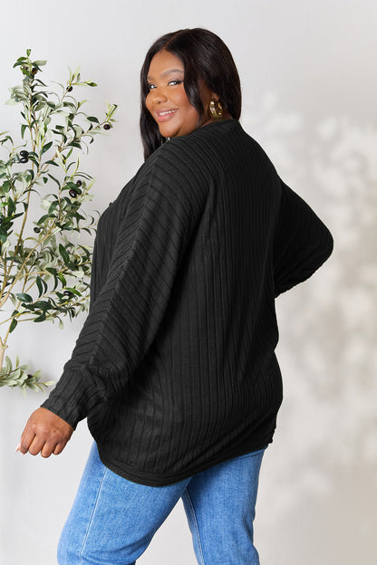 Basic Bae Full Size Ribbed Cocoon Cardigan - UrbanEthereal