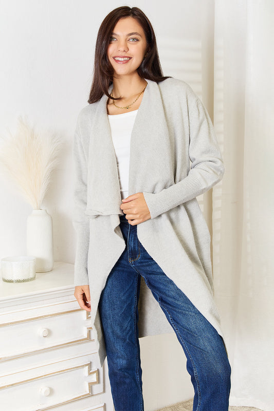 Open Front Duster Cardigan with Pockets - UrbanEthereal