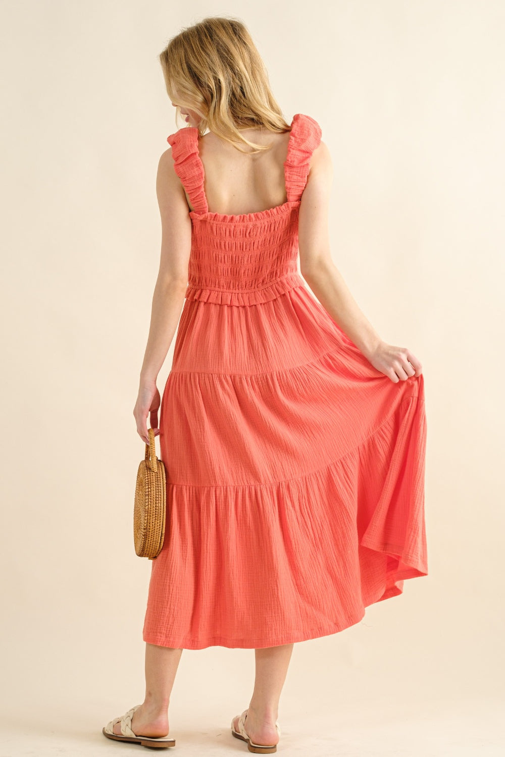 And The Why Smocked Ruffled Tiered Dress - UrbanEthereal