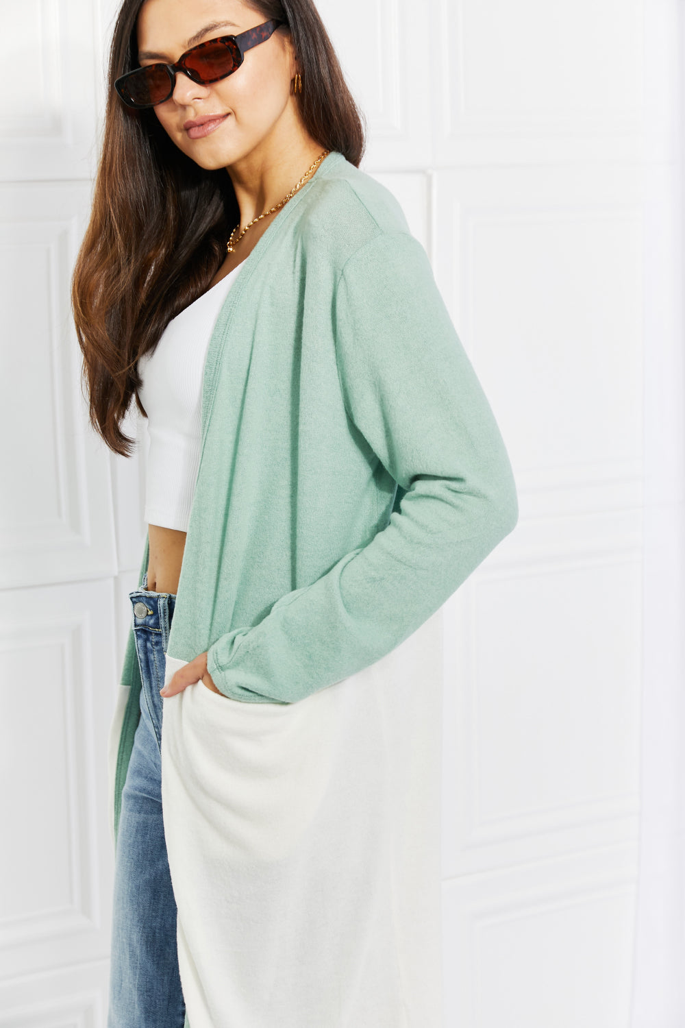 Culture Code Until You Came Color Block Duster Cardigan - UrbanEthereal