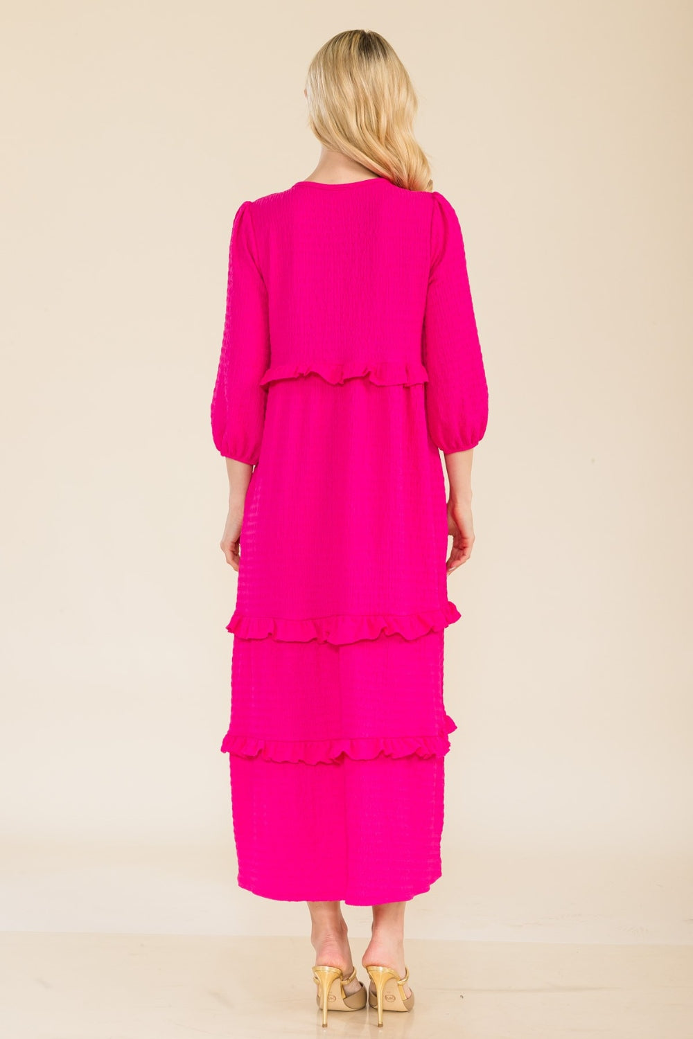 Celeste Full Size Tiered-Ruffle Midi Dress - UrbanEthereal