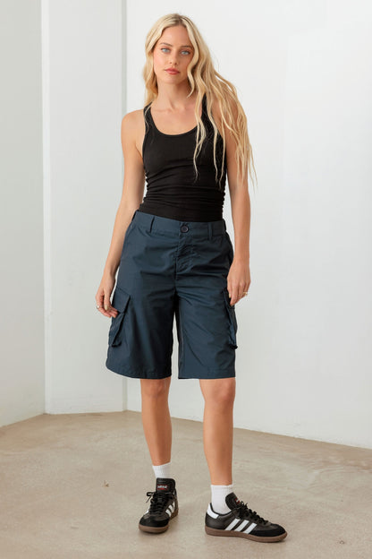 Le Lis Navy Cargo Bermuda Shorts - UrbanEthereal