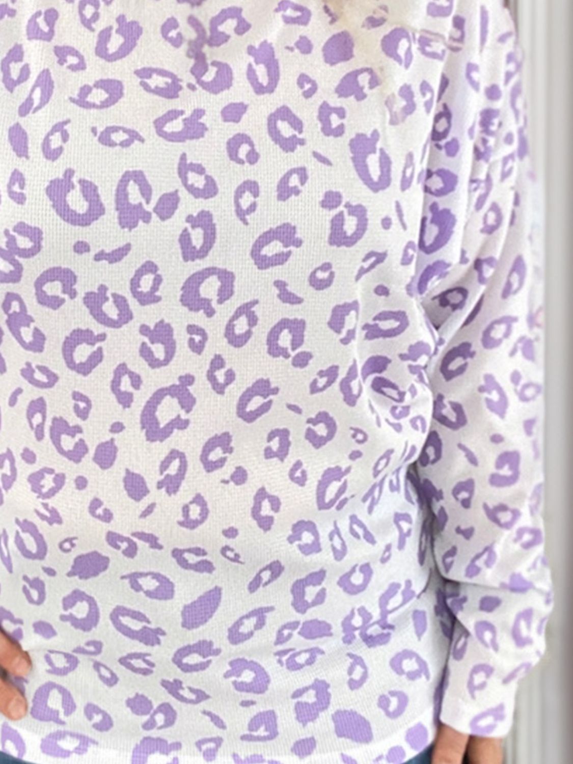 Plus Size Leopard Round Neck Long Sleeve Top - UrbanEthereal