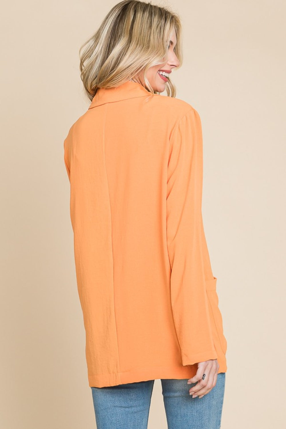 Culture Code One Button Long Sleeve Blazer with Pockets - UrbanEthereal