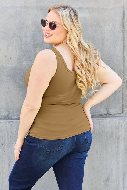 Basic Bae Full Size Square Neck Wide Strap Tank - UrbanEthereal