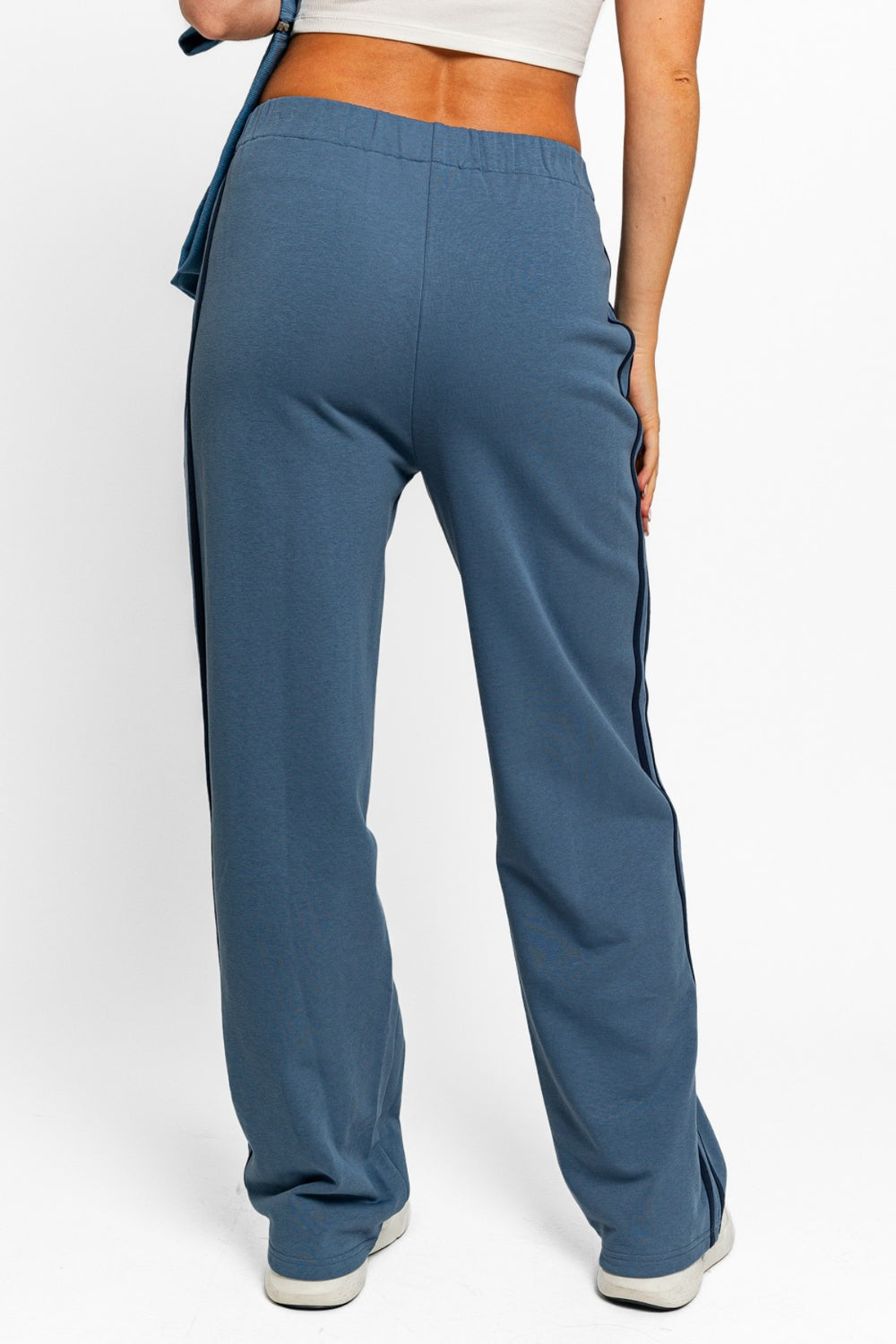 Le Lis High Waisted Side Stripes Straight Track Sweatpants - UrbanEthereal