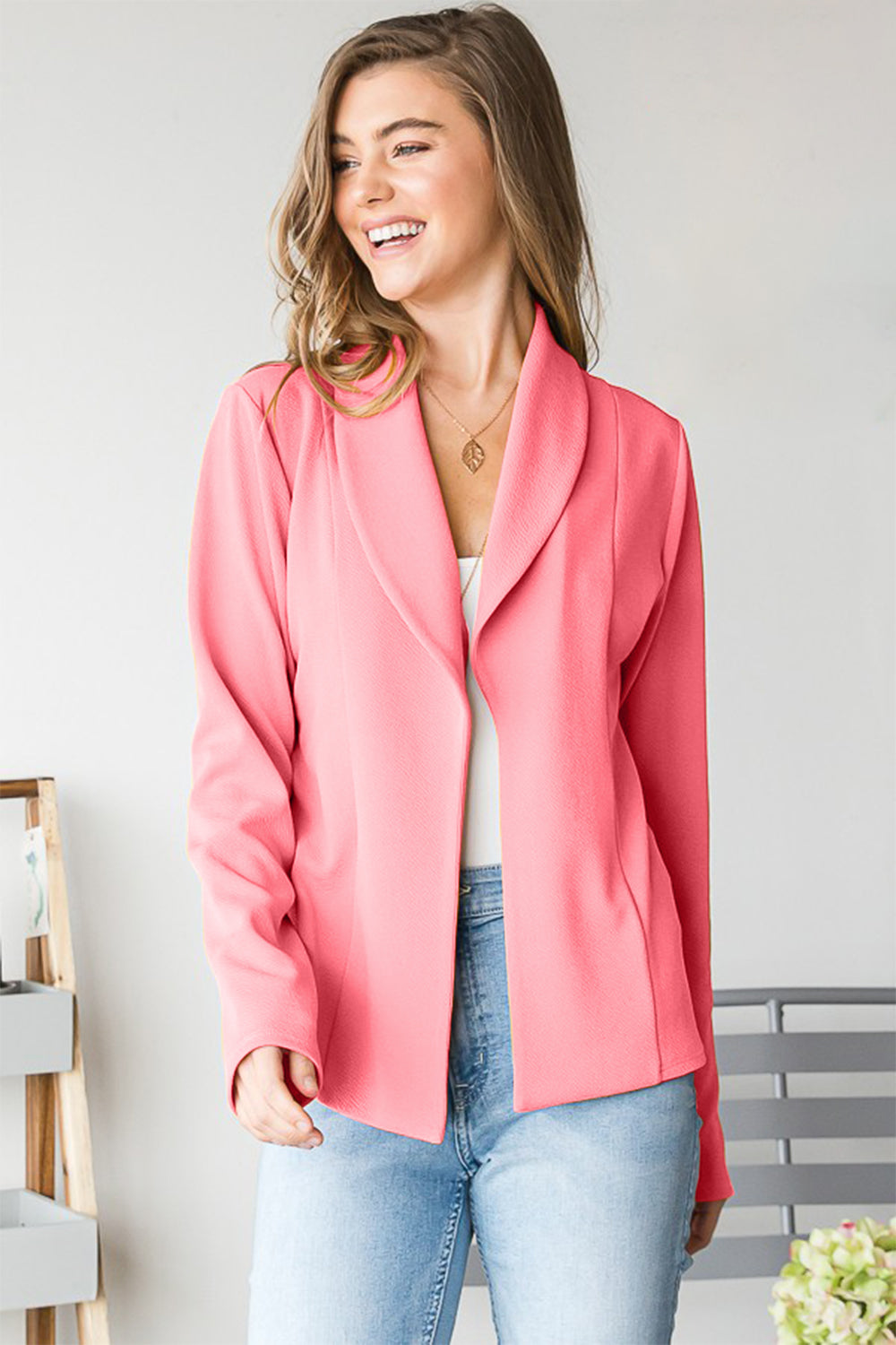 Heimish Open Front Long Sleeve Blazer - UrbanEthereal