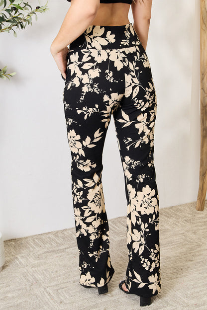 Heimish Full Size High Waist Floral Flare Pants - UrbanEthereal