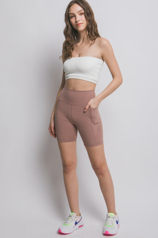 Love Tree High Waist Seam Detail Active Shorts - UrbanEthereal