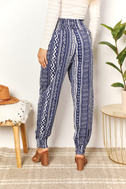 Geometric Print Tassel High-Rise Pants - UrbanEthereal