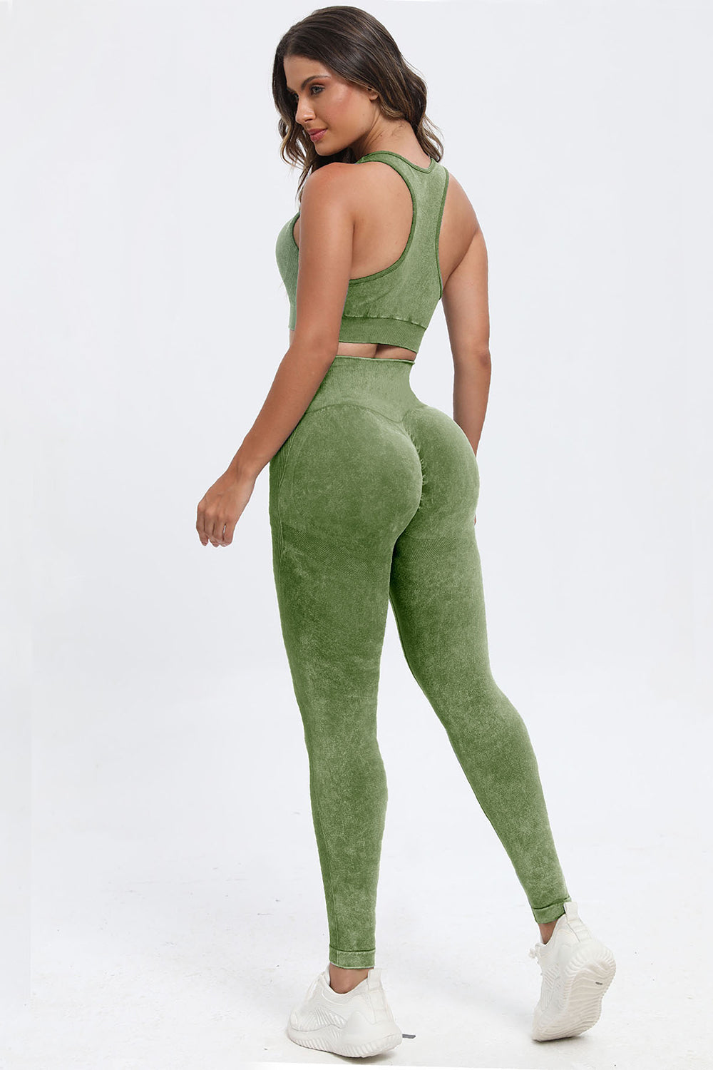 3 Piece Washed Square Neck Wide Strap Active Set - UrbanEthereal