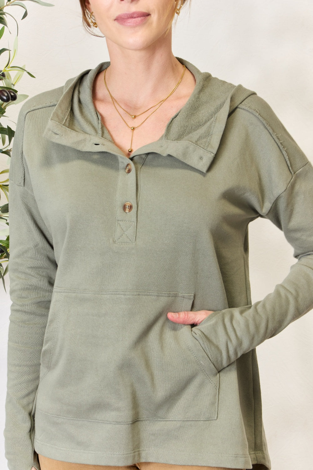 Culture Code Full Size Half Button Hoodie - UrbanEthereal