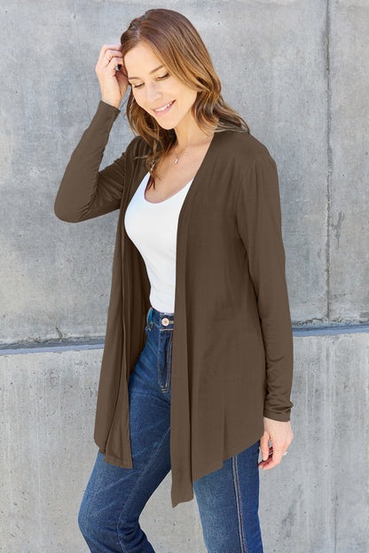 Basic Bae Full Size Open Front Long Sleeve Cardigan - UrbanEthereal