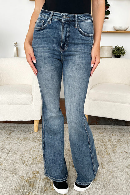 Judy Blue Full Size High Waist Tummy Control Flare Jeans - UrbanEthereal