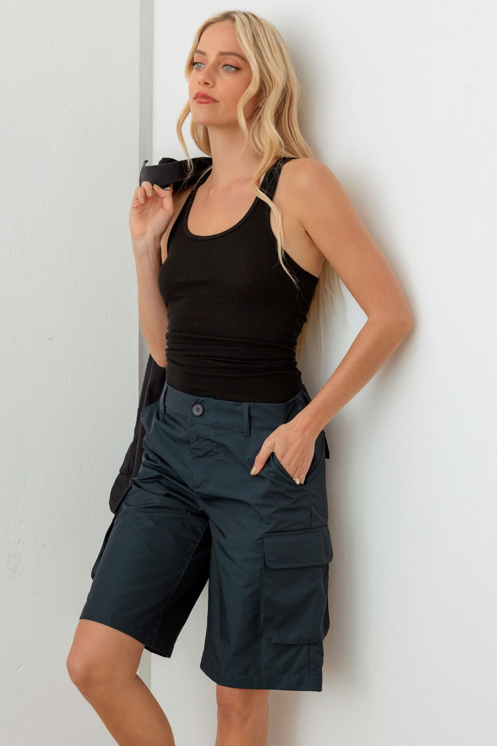 Le Lis Navy Cargo Bermuda Shorts - UrbanEthereal