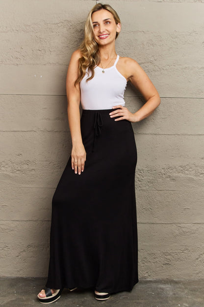 Culture Code For The Day Full Size Flare Maxi Skirt in Black - UrbanEthereal