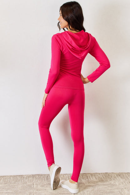 JULIA Zip Up Drawstring Hoodie and Leggings Set - UrbanEthereal