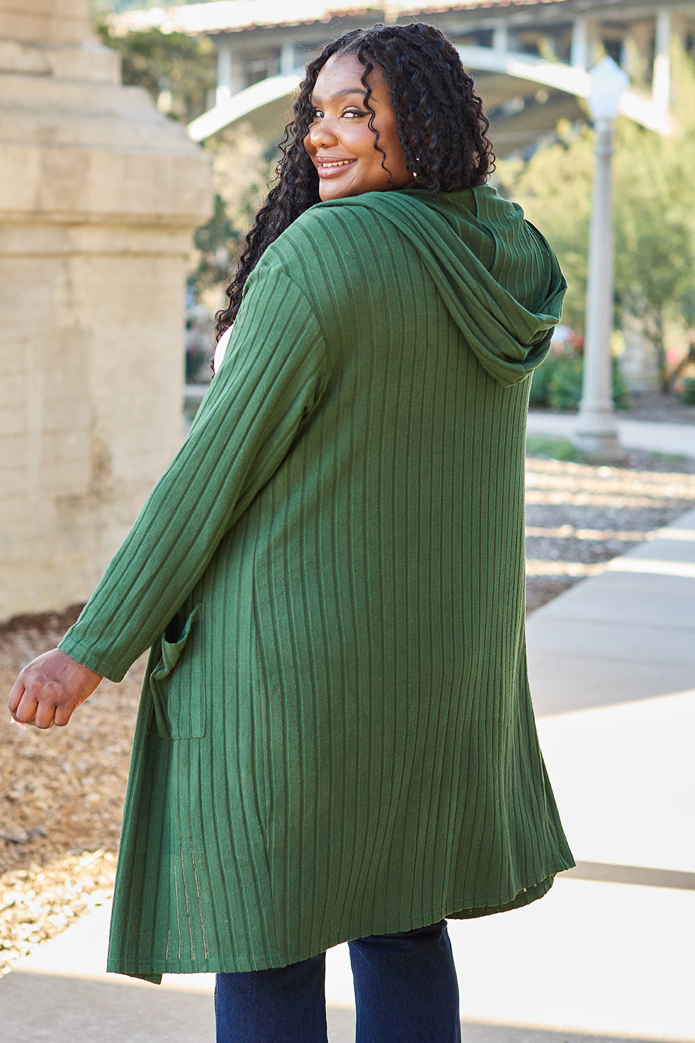 Basic Bae Full Size Hooded Sweater Cardigan - UrbanEthereal