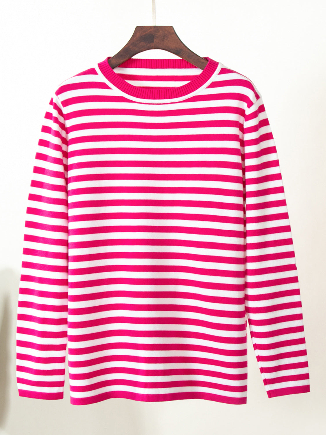 Striped Round Neck Long Sleeve Sweater