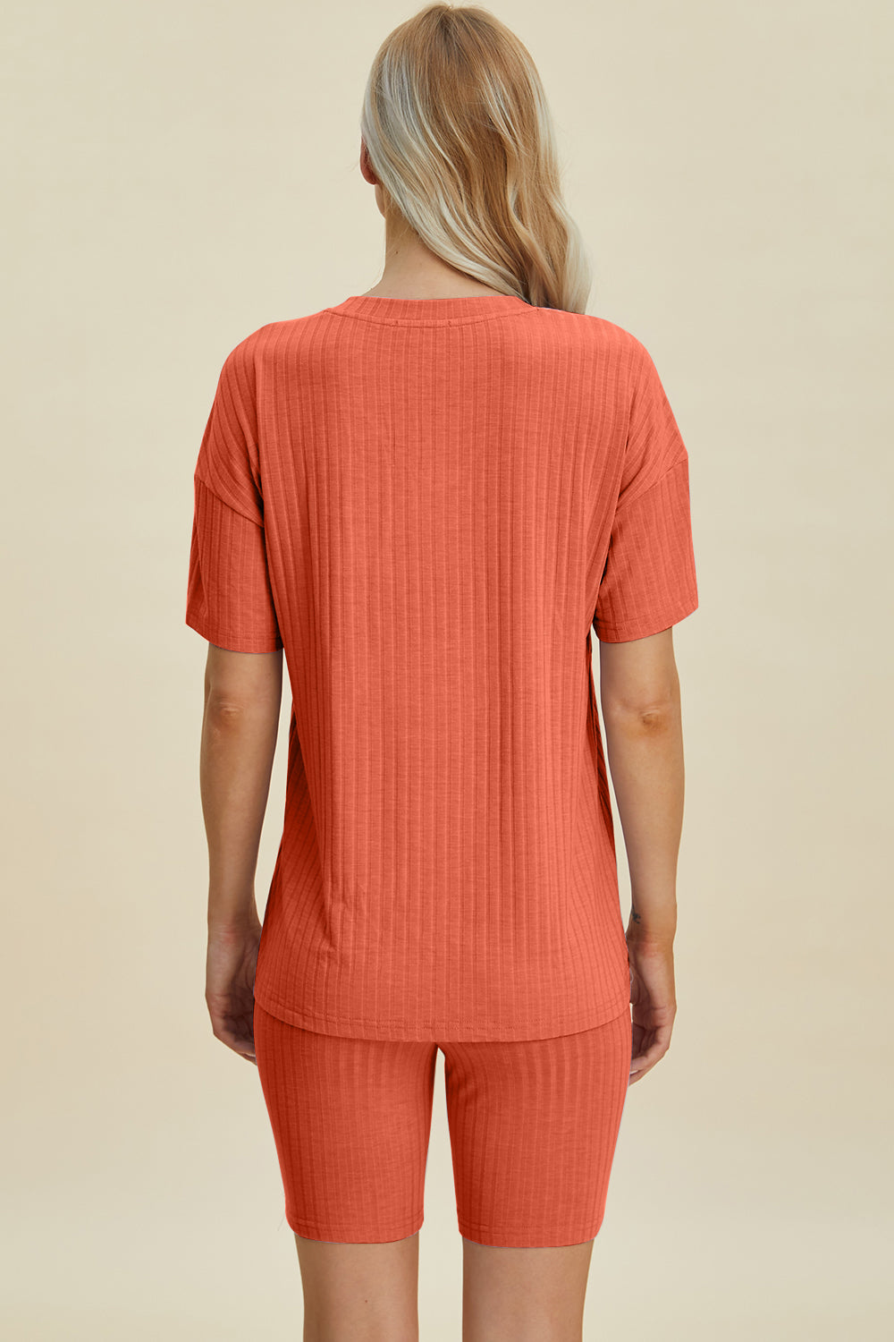 Basic Bae Full Size Ribbed V-Neck Short Sleeve Top and Shorts Set - UrbanEthereal