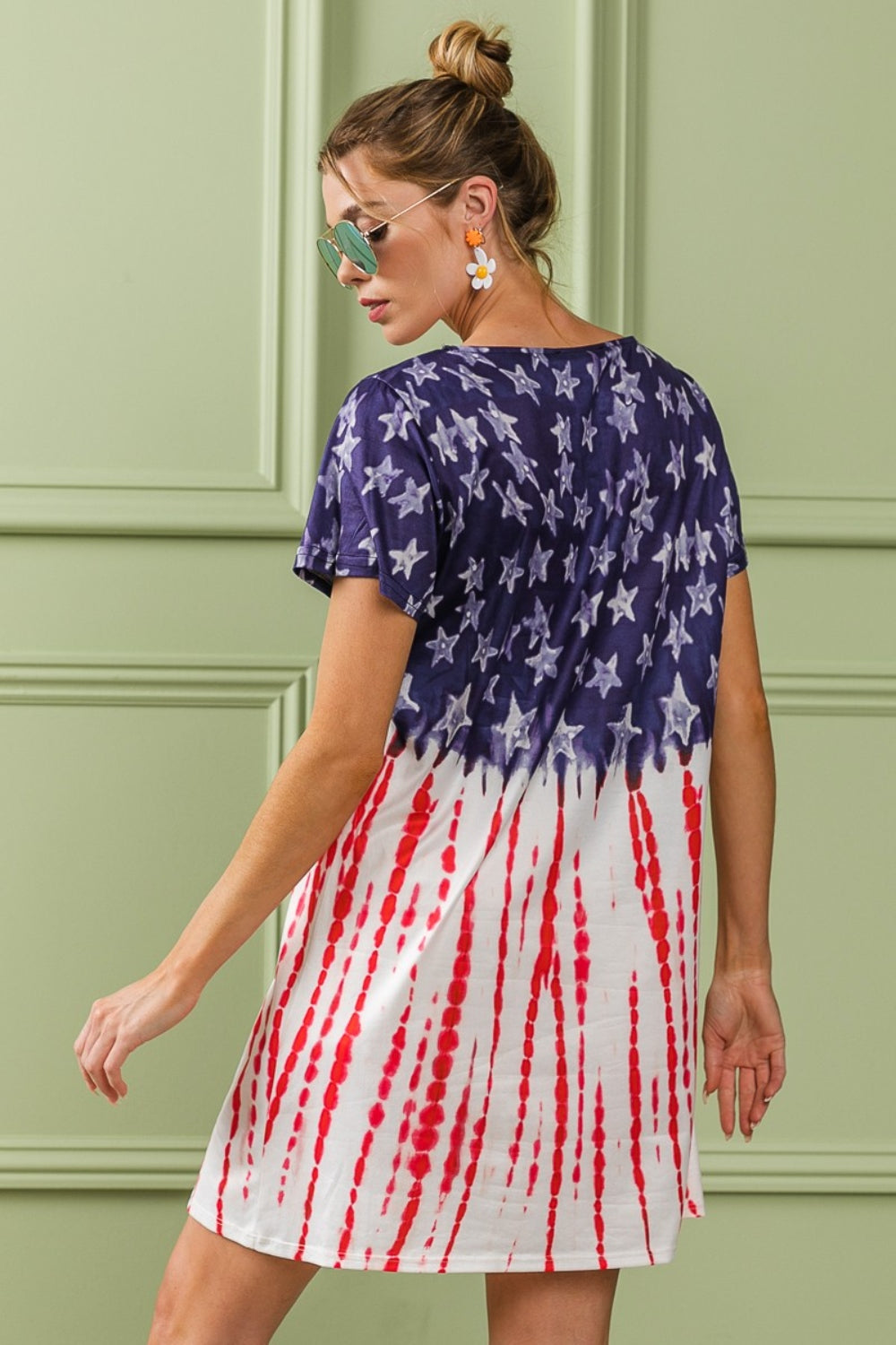 BiBi American Flag Theme Tee Dress - UrbanEthereal