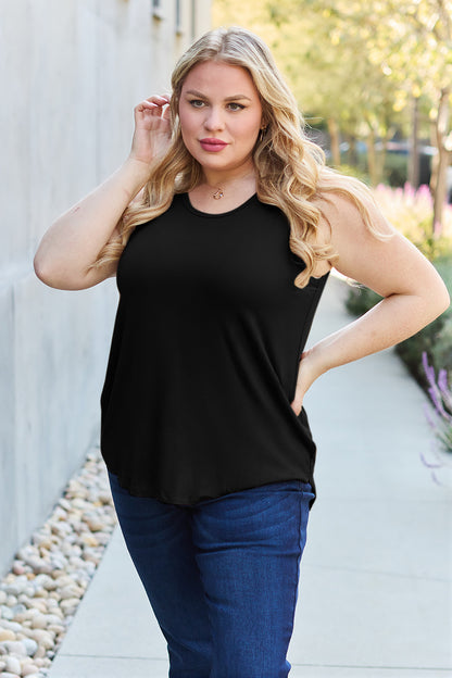 Basic Bae Full Size Round Neck Curved Hem Tank - UrbanEthereal