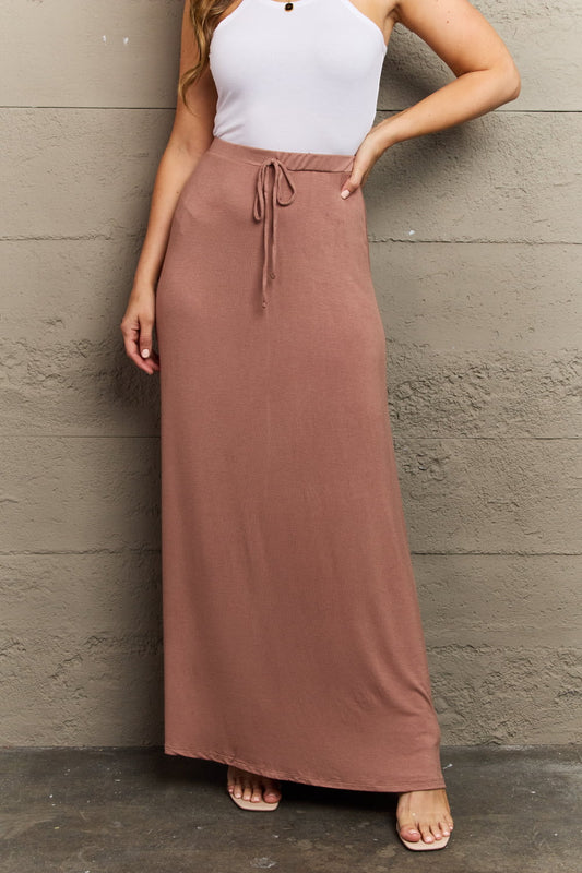 Culture Code For The Day Full Size Flare Maxi Skirt in Chocolate - UrbanEthereal