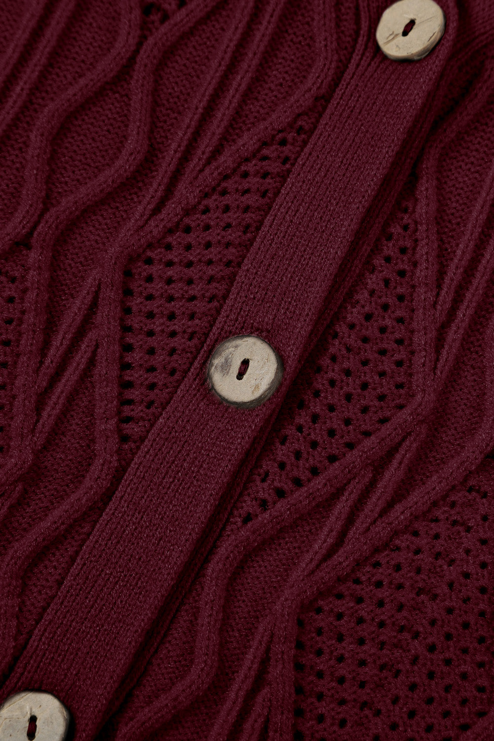 Plus Size Cable-Knit Button Up Sweater - UrbanEthereal