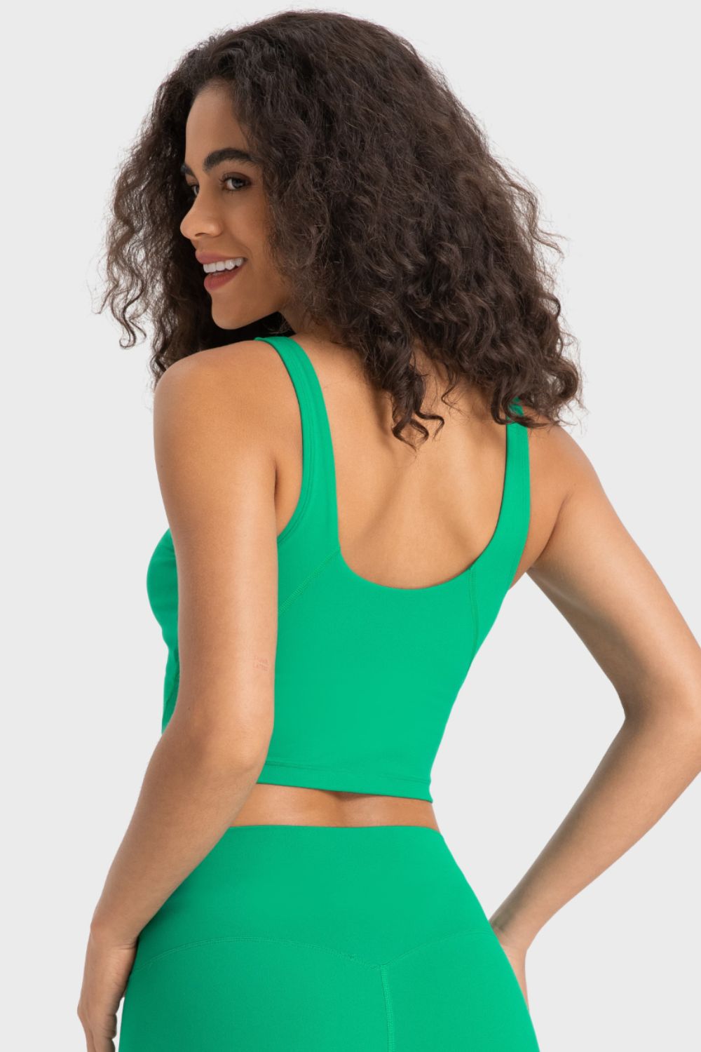 Deep V-Neck Crop Sports Bra - UrbanEthereal