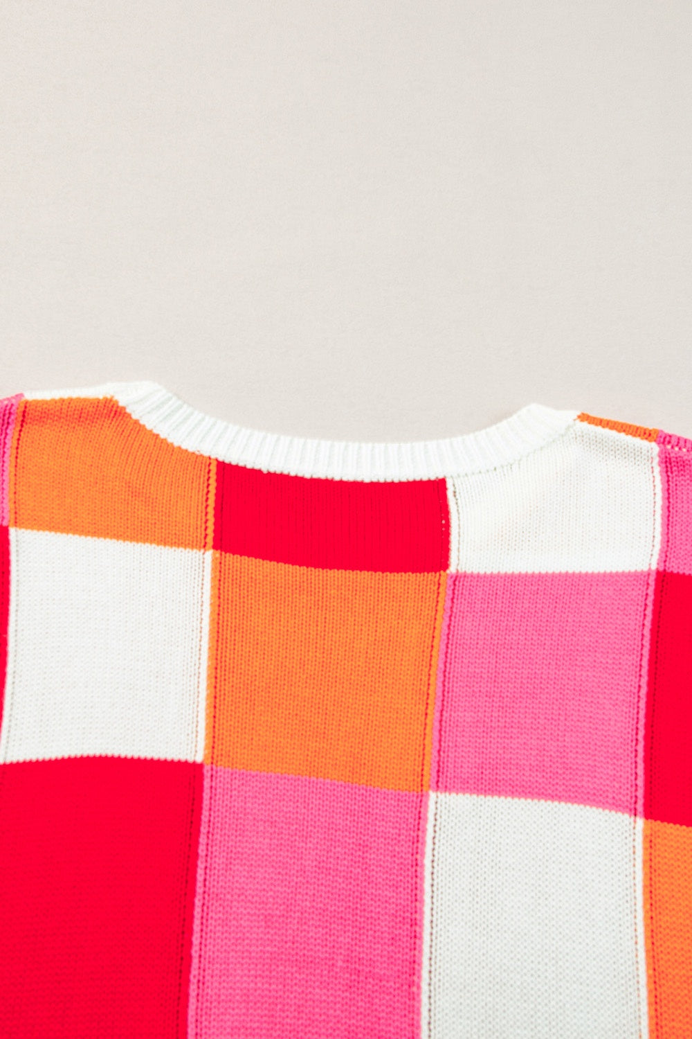 Color Block Round Neck Cap Sleeve Knit Top - UrbanEthereal