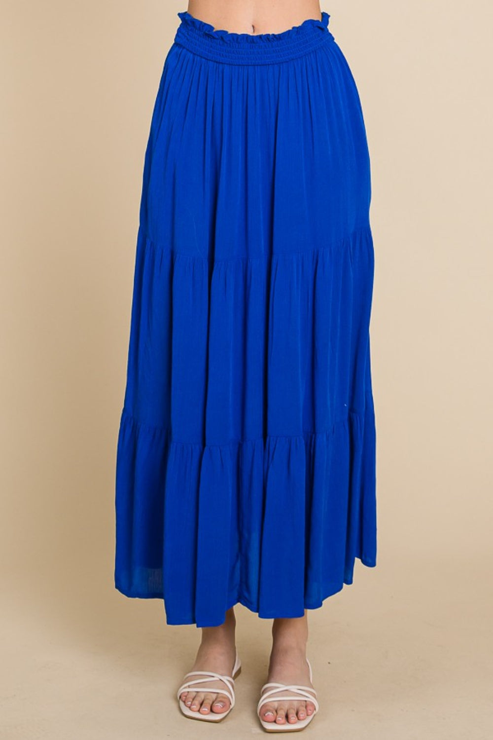 Culture Code Full Size Frill Ruched Midi Skirt - UrbanEthereal