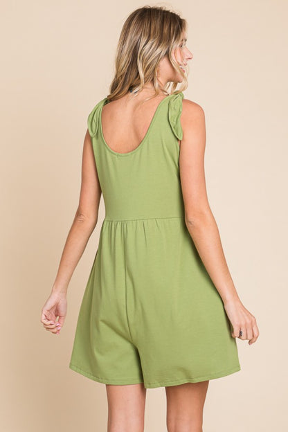 Culture Code Full Size Shoulder Knot Baggy Romper - UrbanEthereal