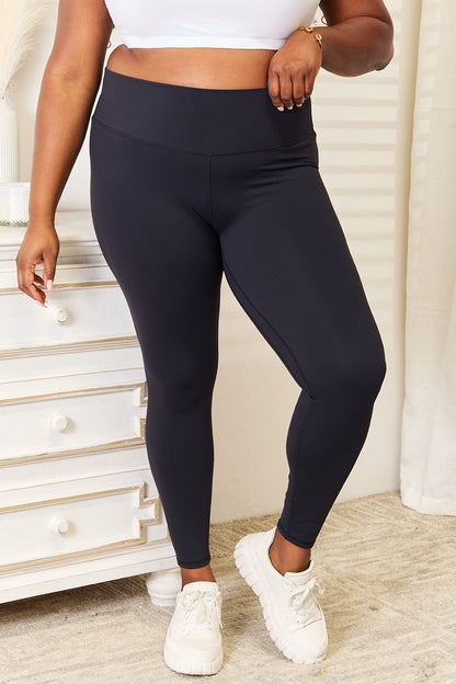 Double Take Wide Waistband Sports Leggings - UrbanEthereal