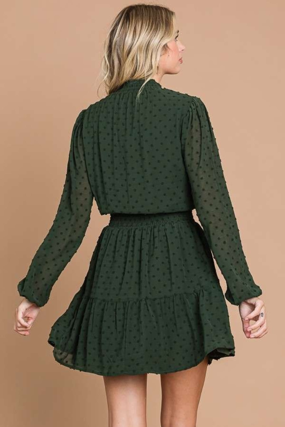 Culture Code Swiss Dot Smock Neck Mini Dress with Pockets - UrbanEthereal