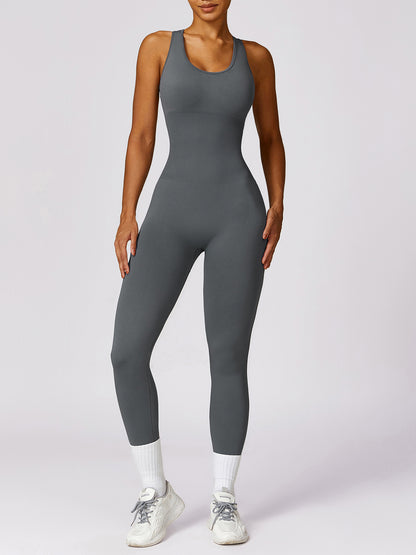 Basic Bae Sleeveless Cutout Racerback Active Jumpsuit - UrbanEthereal